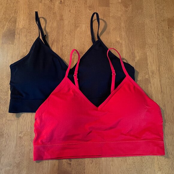 NWOT 2-pack Size XL Abound red and black t-shirt bras with removable cups - Picture 1 of 15